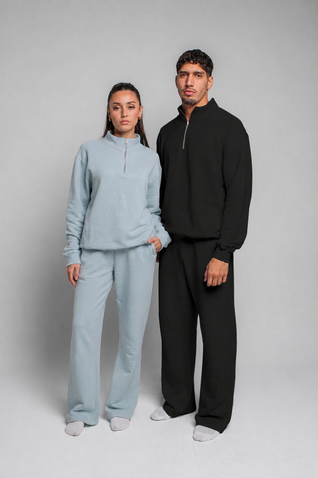 Quarter Zip Milton™ Sweatshirt — Milton fabric quarter-zip sweatshirt, relaxed fit | Basiclook Canada